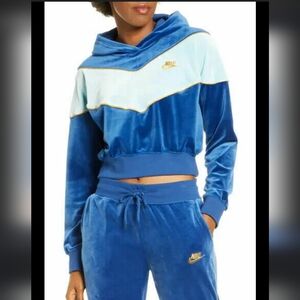 New w/Tags Nike Sportswear HeritageWomen’s Hoodie  Blue/Gold Size XS
